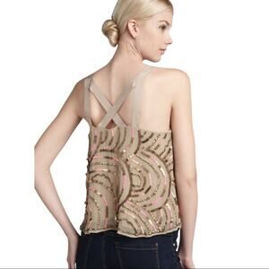 New Free People Tan Sequin Camisole Top XS